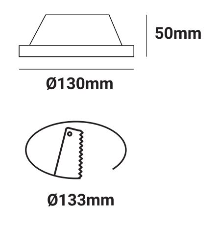 dimensions support encastrable GU10